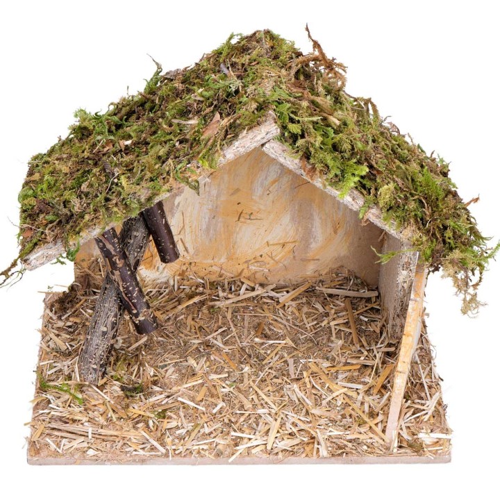 Capanna con assi di legno cm 24x15x19 h