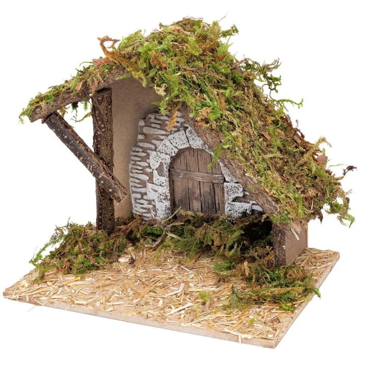 Hut with plaster wall cm 23.5x14.5x20 h