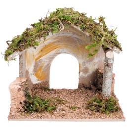 Cabaña para pesebre con apertura en arco cm 24x14,5x20,5 h