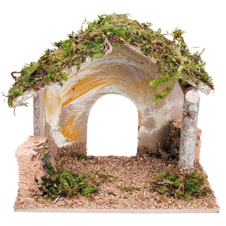 Hut for Nativity scene with arched opening cm 24x14.5x20.5 h
