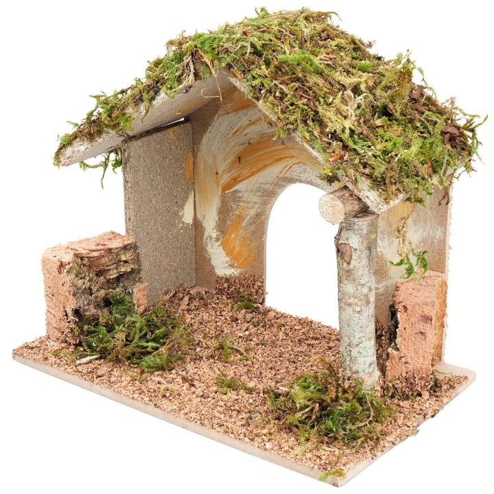 Capanna per presepe con apertura ad arco cm 24x14,5x20,5 h