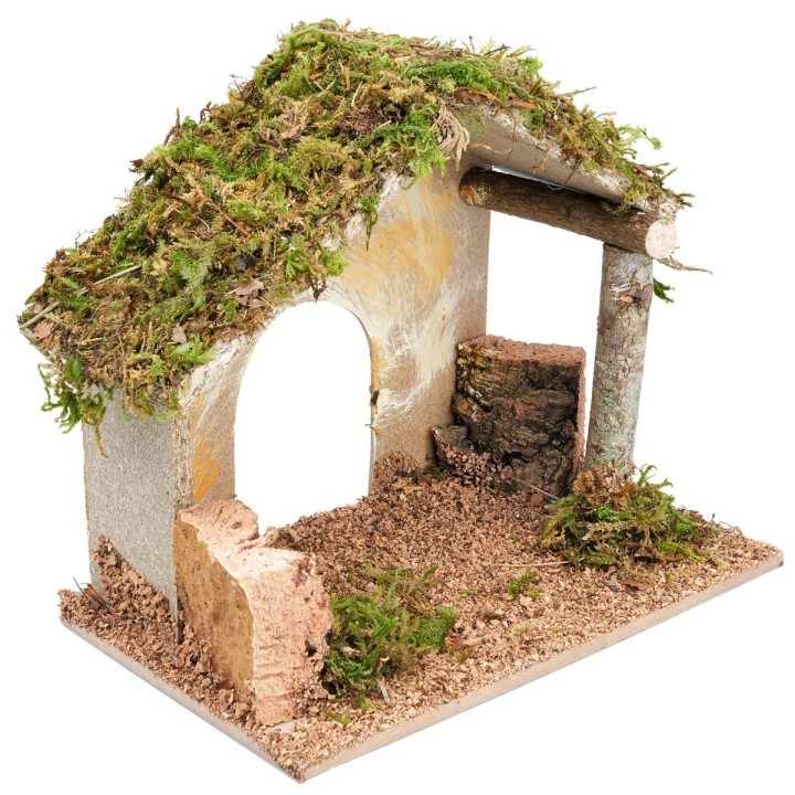 Hut for Nativity scene with arched opening cm 24x14.5x20.5 h