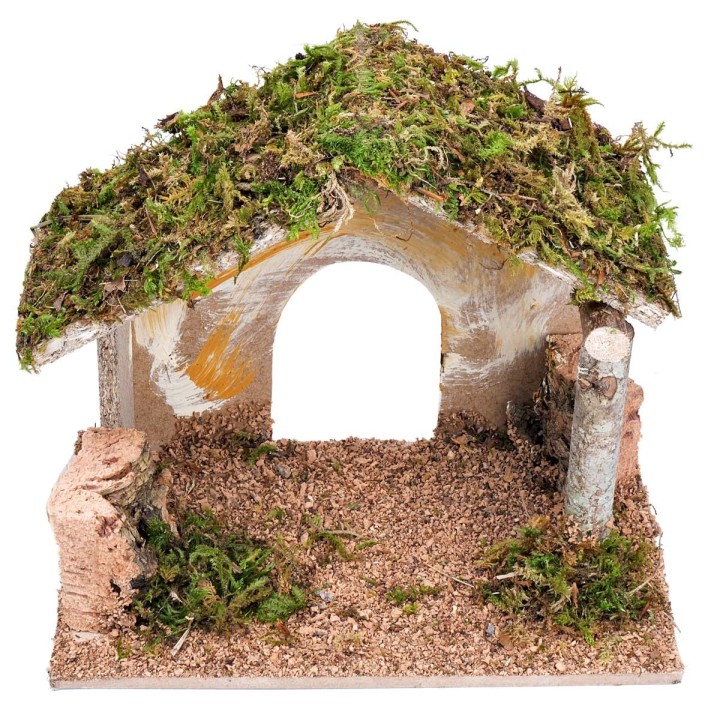 Cabaña para pesebre con apertura en arco cm 24x14,5x20,5 h
