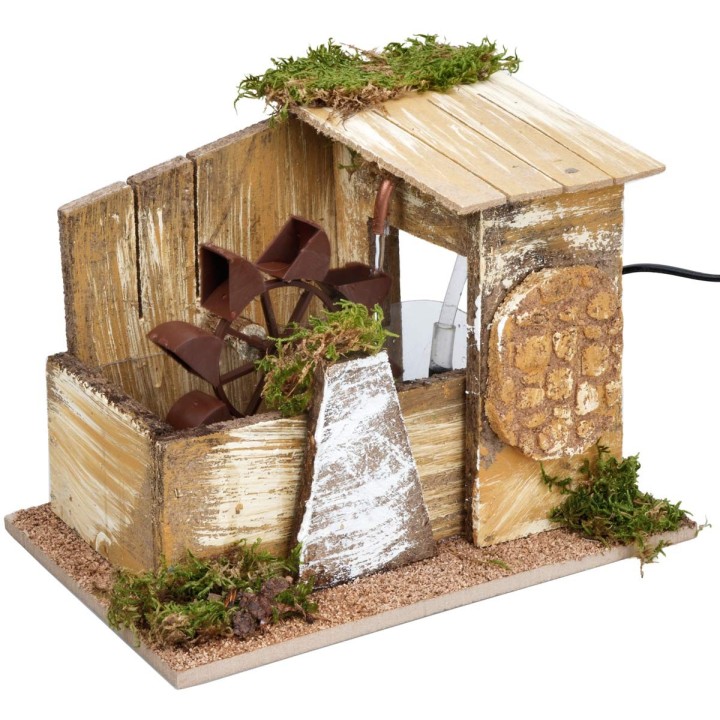 Molino de agua funcional techo inclinado, cm 24,5x16x18,5h