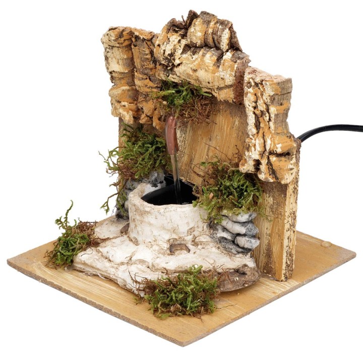 Fountain with sloping roof and working pump cm 15x15x15.5 h
