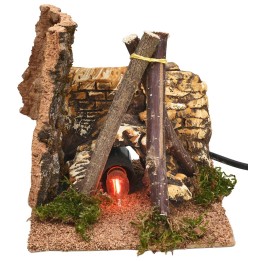 Refugio con fuego funcionando cm 14x14x14,5 h