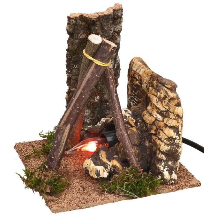 Bivouac with working fire cm 14x14x14.5 h
