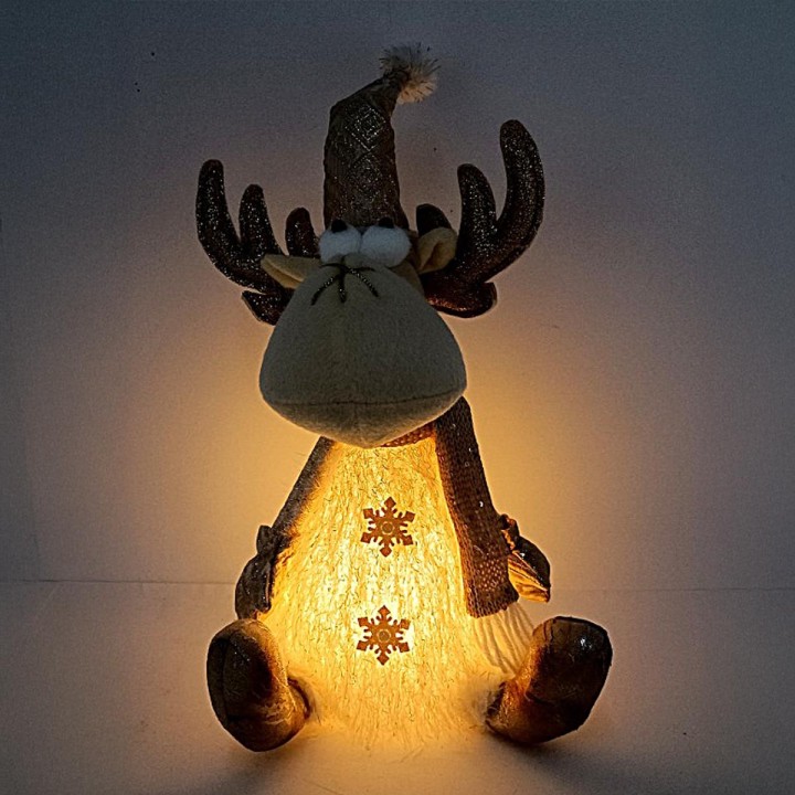 Renna Natalizia illuminata cm 15x13x30 h