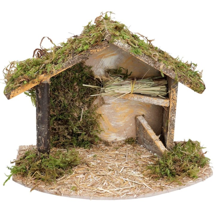 Hut with hay cm 32x18x23 h