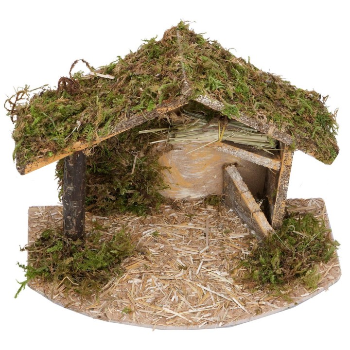 Hut with hay cm 32x18x23 h