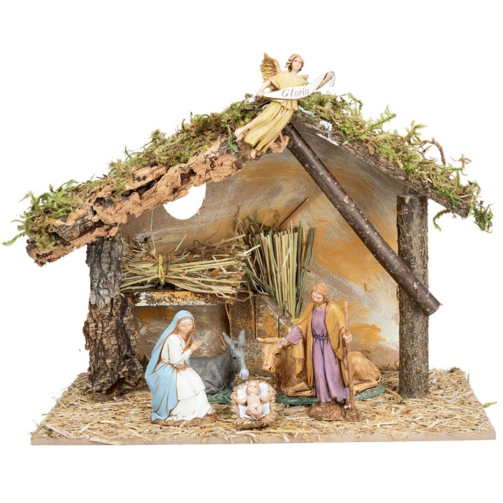Cabaña con ventana completa de estatuas Landi cm 31x17x23 h