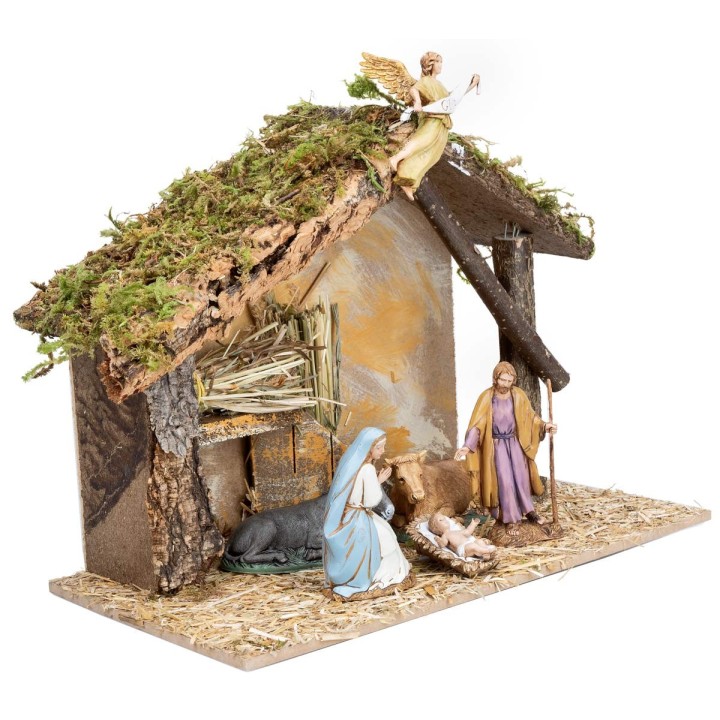 Hut with window complete with Landi statues cm 31x17x23 h