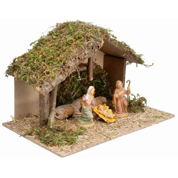 Capanna con pianale centrale completo di statue Lux cm 40x23x24