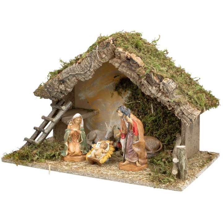 Capanna con scaletta completa di statue Euromarchi cm 50x28x32 h
