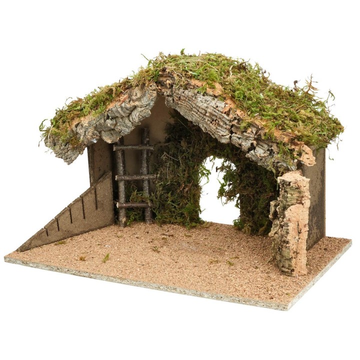 Cabaña con techo inclinado y gran apertura central cm 50x29x31 h