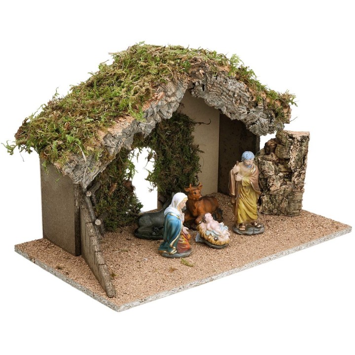 Hut with sloping roof and large central opening complete with
