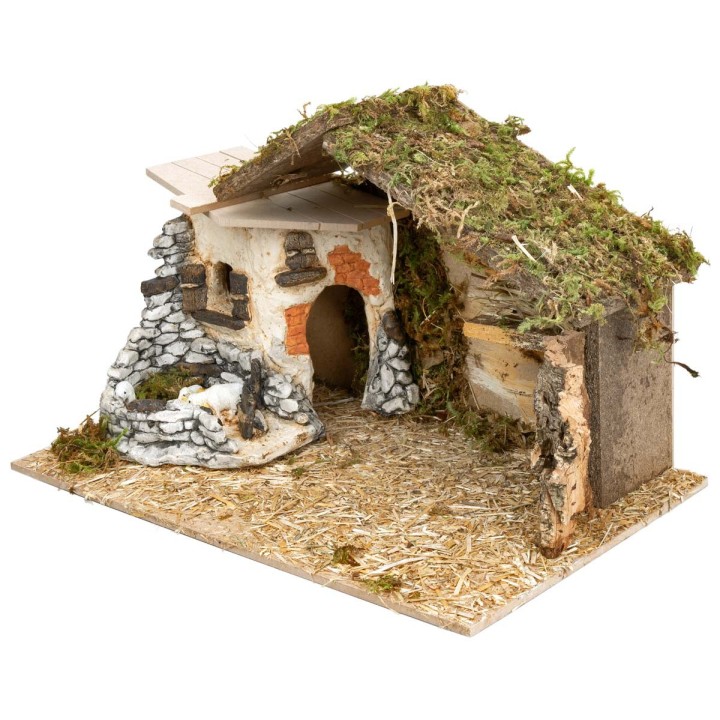 Cabaña con estructura de resina de 40x23x23,5 cm h
