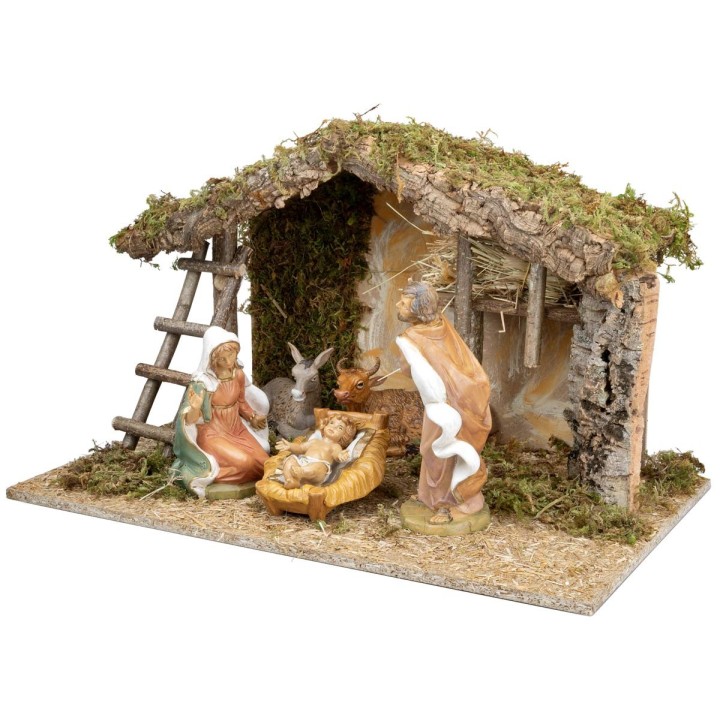 Capanna con fessura centrale completa di natività Euromarchi cm