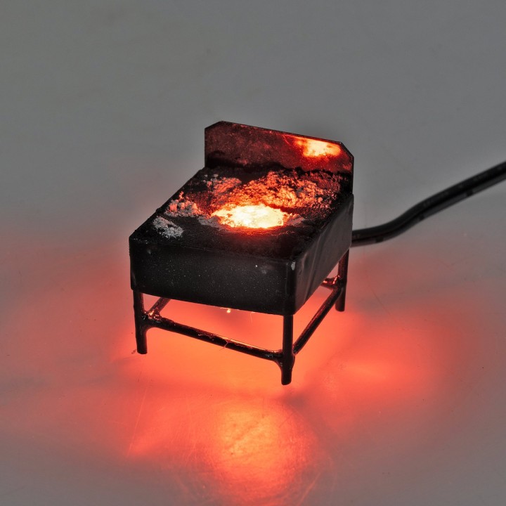 Brasero con ceniza a baja tensión 3,5 Volt cm 3,5x3x3,4 h