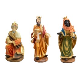 Set Tres Reyes Magos en resina serie 40 cm
