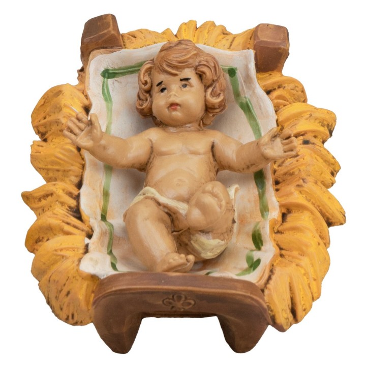 Baby Jesus in the cradle series Euromarchi 16 cm in Lux