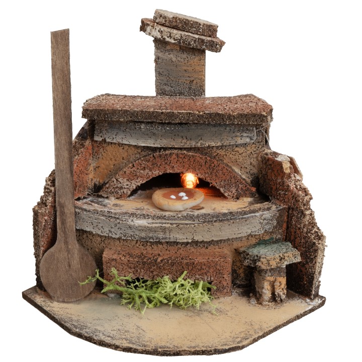 Horno del pizzero funcionando cm 7,5x7x9,5 h