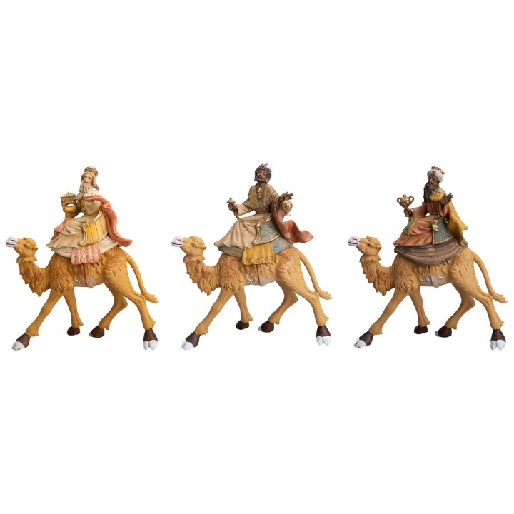 Tres Reyes Magos en camello en Lux serie 20 cm Euromarchi