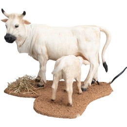 Cow and calf with double movement for 30 cm statues