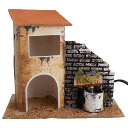 House with functional fountain, dimensions 19x13.5x18 cm h.
