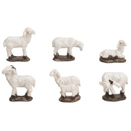 Set of 6 resin sheep with base for 10-12 cm statues