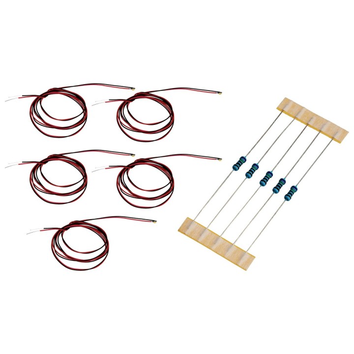 Set 5 LED SMD 0402 luce bianco caldo 1x0,5x0,3 mm