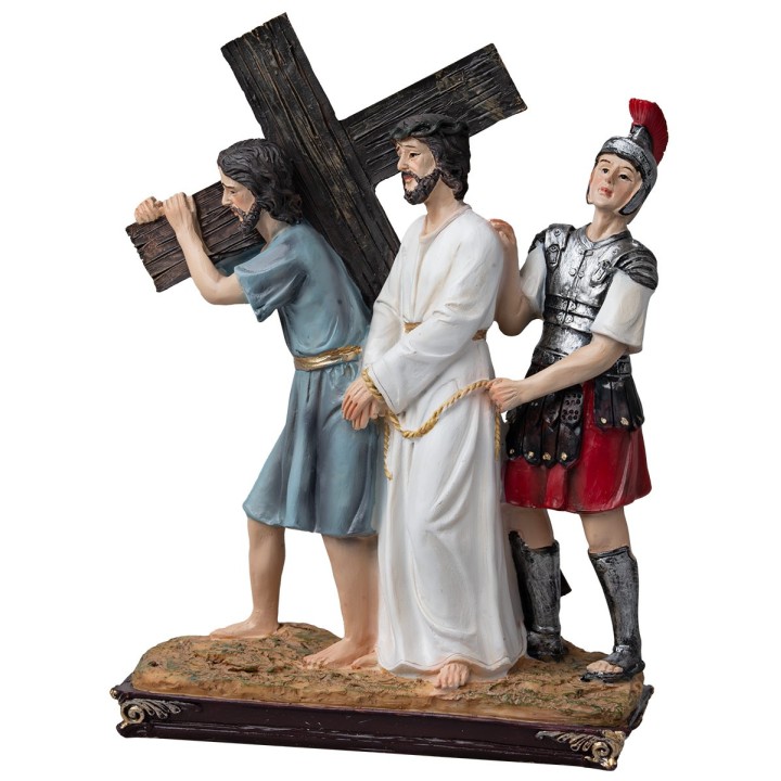 Statue in resina 15 stazioni Via Crucis 20 cm