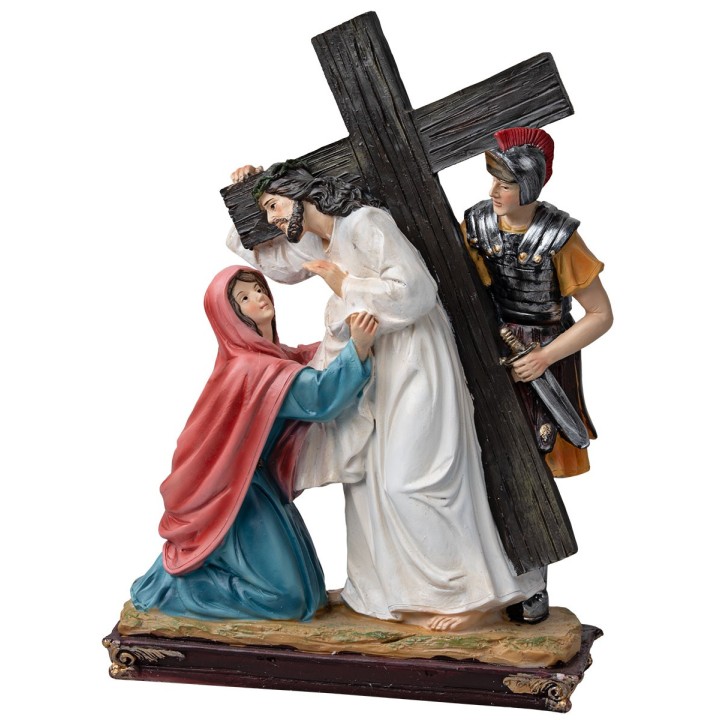 Estatuas en resina 15 estaciones Via Crucis 20 cm