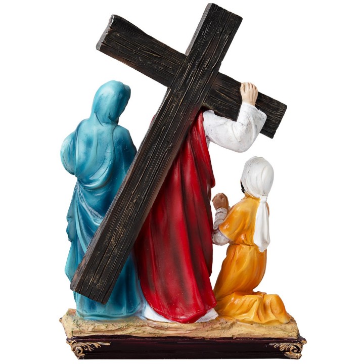 Statue in resina 15 stazioni Via Crucis 20 cm
