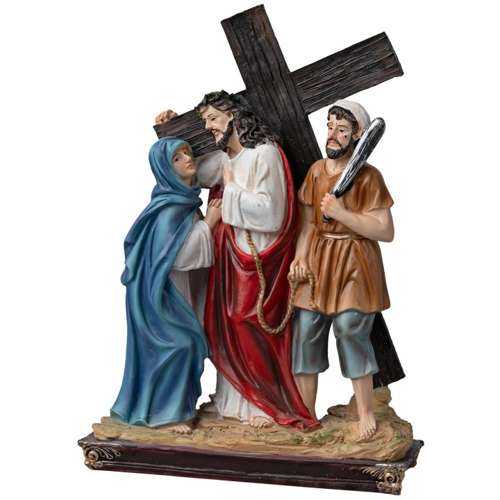 Statue in resina 15 stazioni Via Crucis 20 cm