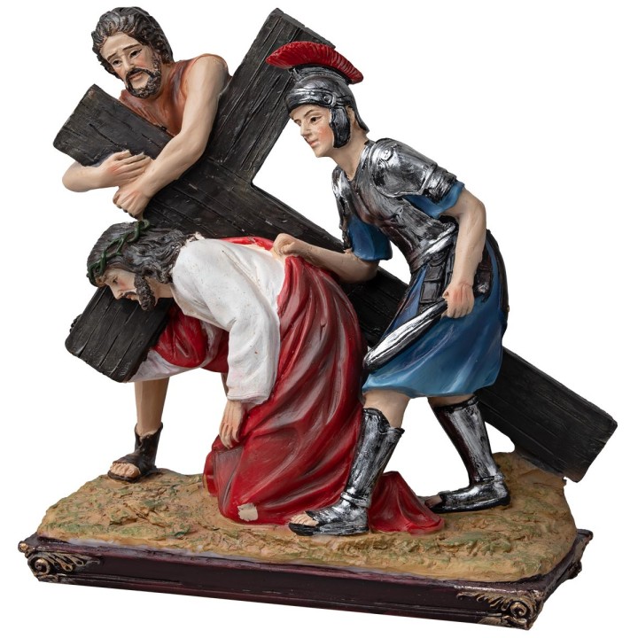Estatuas en resina 15 estaciones Via Crucis 20 cm