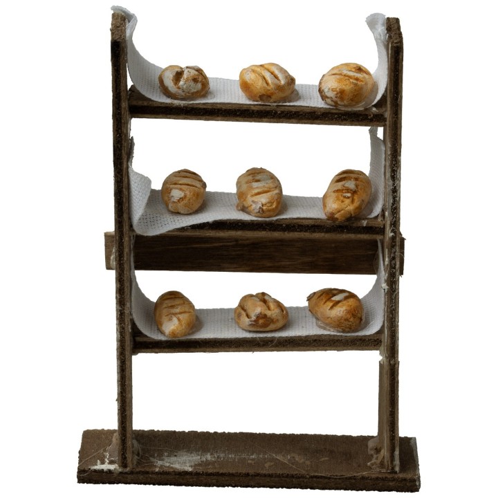 Scaffale in legno con pane - 33613