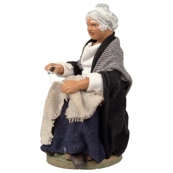 Elderly woman sewing series 12 cm