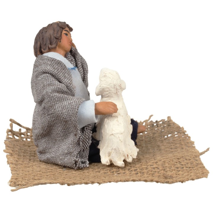 Seated woman with sheep 12 cm series