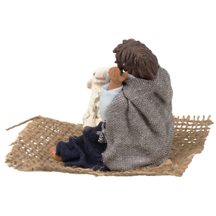 Seated woman with sheep 12 cm series