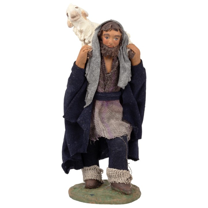 Pastore con agnello sulle spalle 12 cm