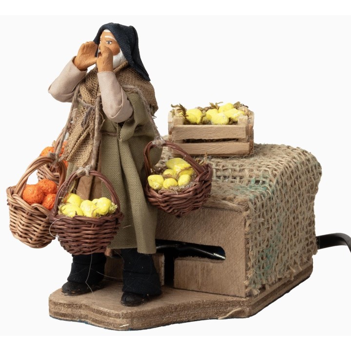Seller with baskets of fruit series 10 cm in motion