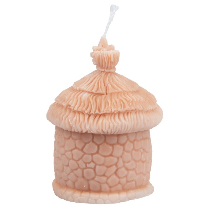 Vela Natividad perfumada en cera de soya con choza 8,5 cm