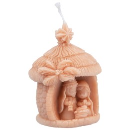 Candela Natività profumata in cera di soia con capanna 8,5 cm