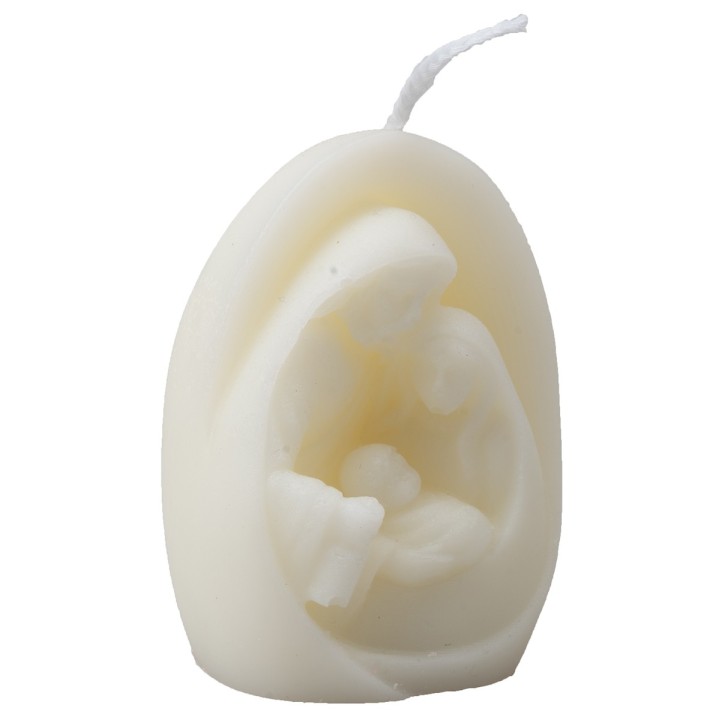 Candela Sacra Famiglia profumata in cera di soia 6,5 cm