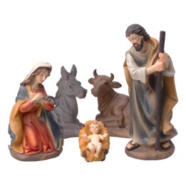 Natività 5 soggetti in resina serie 15 cm