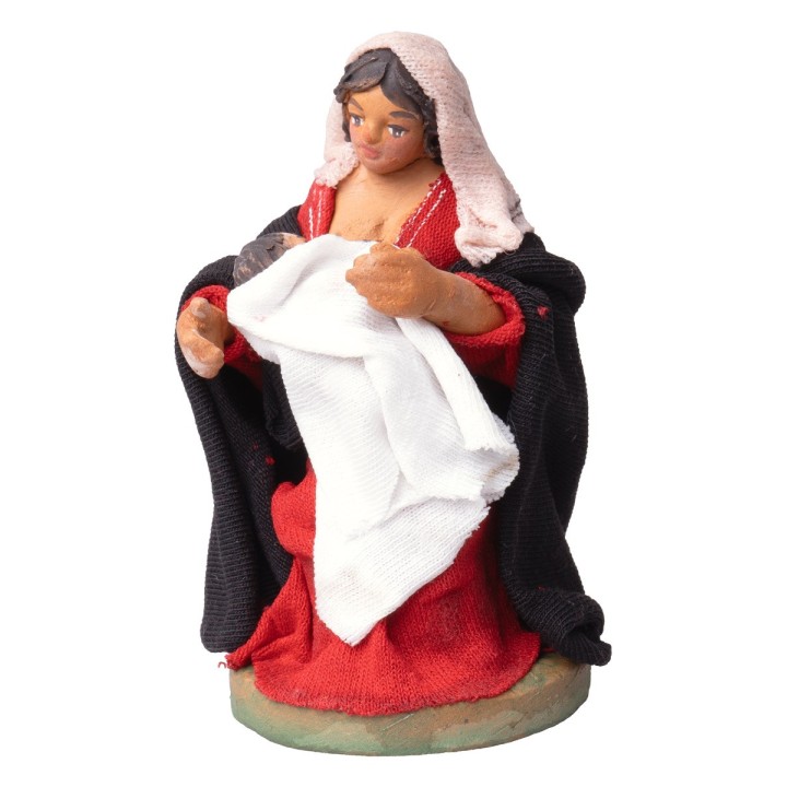Mujer sentada que amamanta serie 10 cm