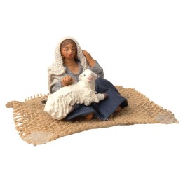 Woman sitting with lamb 10 cm series