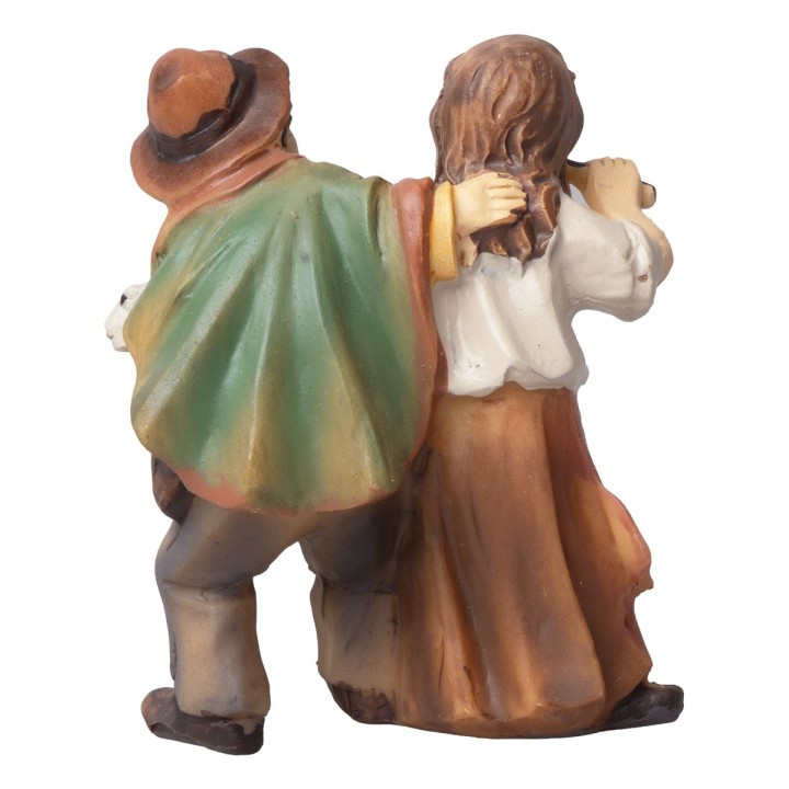 Niños con cordero en brazos serie 8-10 cm en resina