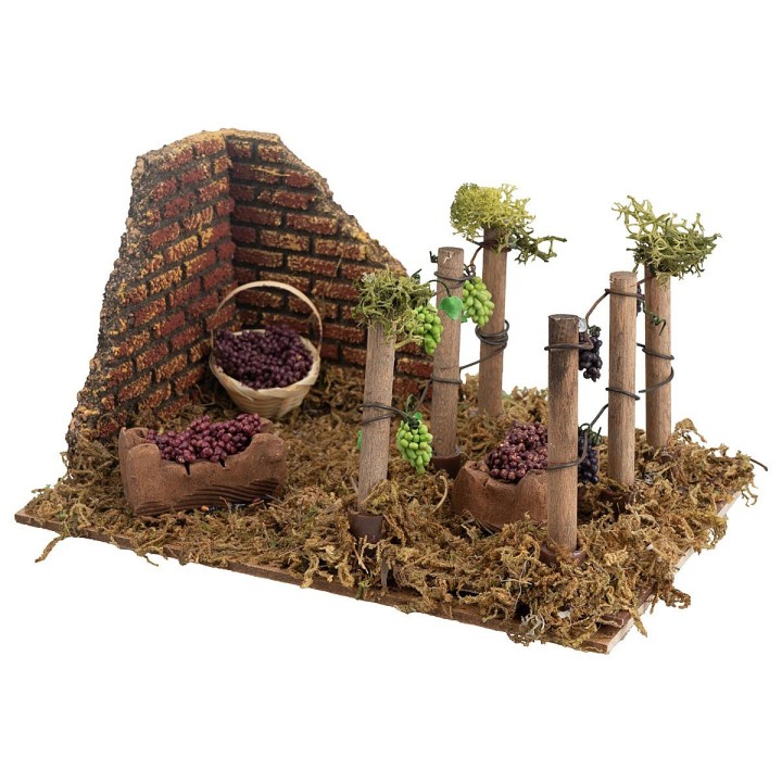 Vineyard with grapes cm 20x14x10.5 h.
